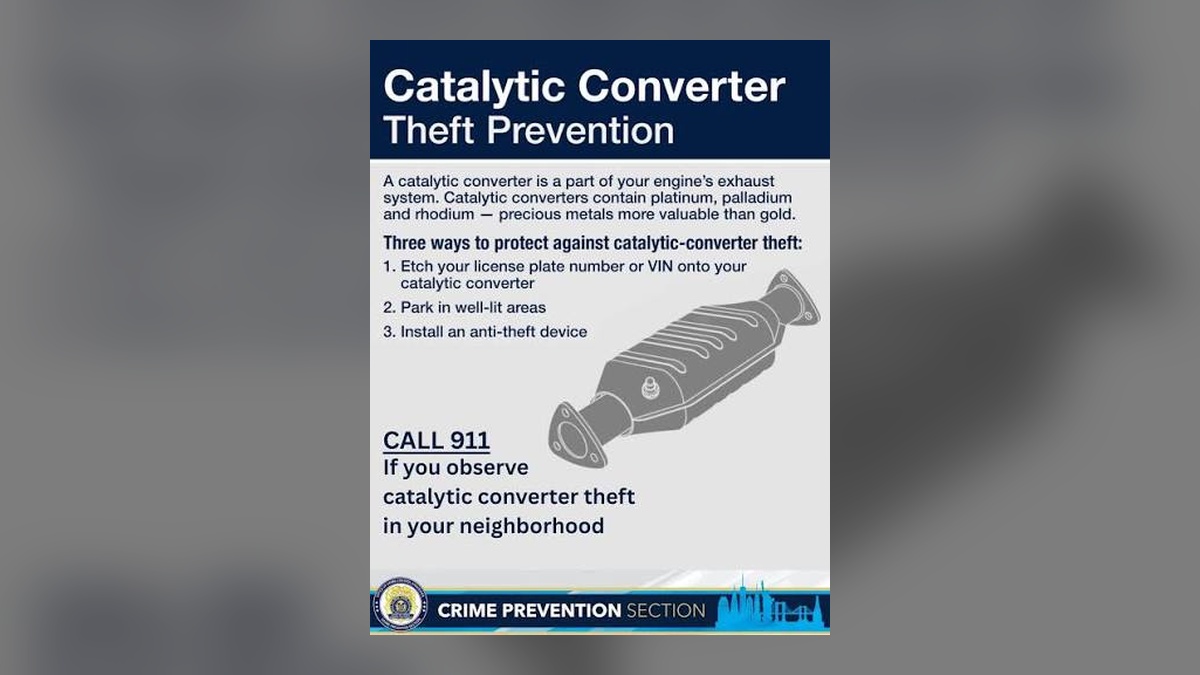 Catalytic converter theft prevention: etch your VIN, park in well-lit areas, and install an anti-theft device